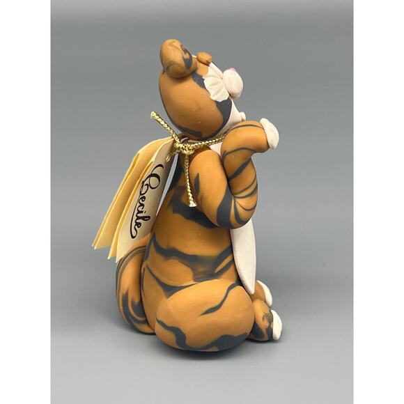 Vintage 1985 Cecile Baird Figurine Cat Kitten Hand Sculpted Signed Trinket - Picture 3 of 7
